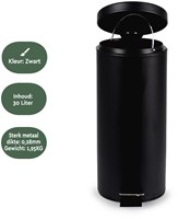 Afvalbak BRASQ pedaalemmer 30 liter zwart-3