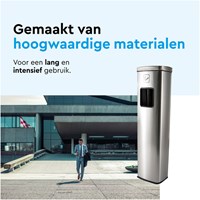 Afvalbak met asbak BRASQ 20 liter AT400 rvs-1