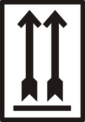 Waarschuwingsetiket IEZZY pijl omhoog 70x100mm 500 stuks