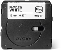 Labeltape Brother P-touch Btag-231 standaard 12mm zwart op wit-2