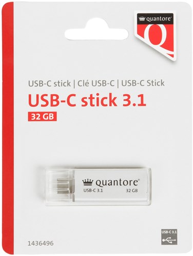 USB C stick Quantore USB-C 32GB 3.1 zilver