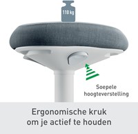 Leitz Ergo actieve Zit/Sta kruk met comfortzitting lichtgrijs-4