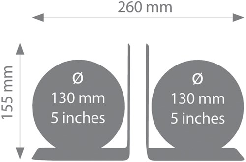 Boekensteun Troika met magnetische globes 13cm set à 2 stuks zwart-2