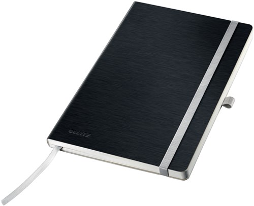 Notitieboek Leitz Style A5 lijn 160 pagina's 100gr zwart