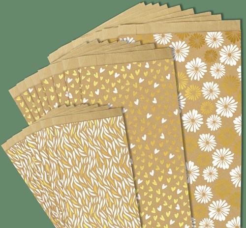 Cadeauzakje Clairfontaine 12x24x4.5cm kraft golven 50 stuks-2