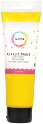 Acrylverf Qrea 120 ml primair geel met zijdeglans groen