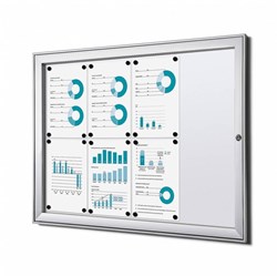 Vitrinebord Quantore luxe 8x A4 B1 gecertificeerd zilver