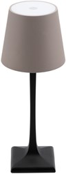 Tafellamp Securit Milano LED oplaadbaar dimbaar taupe-zwart