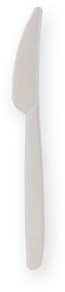 Plastic messen herbruikbaar PP 185mm 50 stuks wit IEZZY