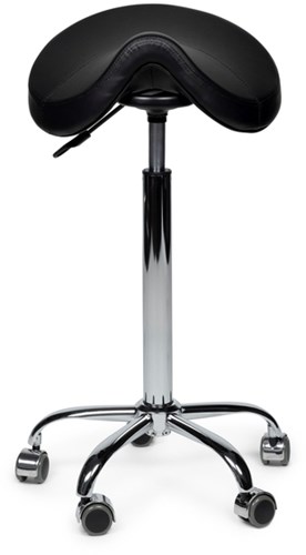 Zadelkruk Office Premium hoog zonder voetring harde wielen zw