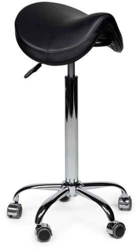 Zadelkruk Office Premium hoog zonder voetring harde wielen zw-3