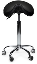 Zadelkruk Office Premium standaard zonder voetring harde wielen zw