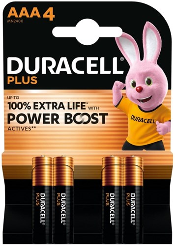 AAA batterijen Duracell Plus Powerboost 4 stuks