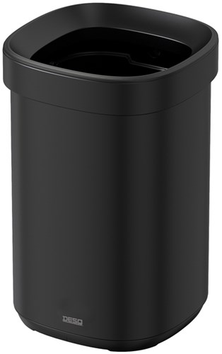 Afvalbak Desq open inworp 20 liter metaal zwart