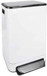 Afvalbak Desq pedaalemmer 40 liter RVS wit