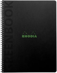 Notitieboek A5+ lijn 160 pagina's 90gr Rhodia Greenbook recycled  hc