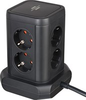 Stekkerdoos Brennenstuhl toren 8 voudig met 2x USB A 1x USB C PD zwart-2