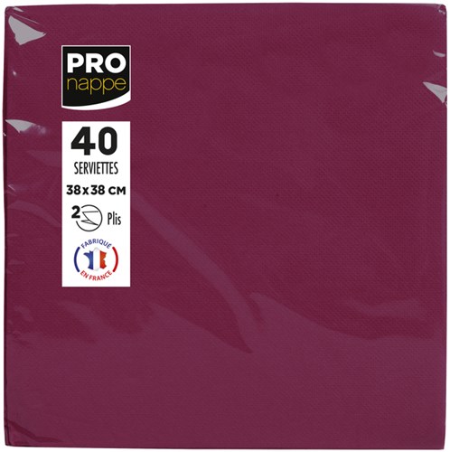 Servet Pronappe 1/4 vouw 2-laags 380x380mm 40 vel bordeauxrood