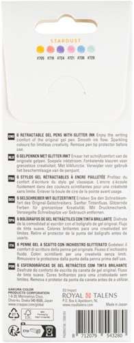 Gelschrijver Sakura Gelly Roll Stardust 08 klikfunctie set à 6 kleuren-3