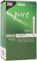 Tandenstoker Papstar Pure per stuk verpakt dispenser à 1000 stuks hout