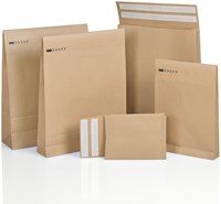 Verzendzakken papier IEZZY E-Green 450x570x100+95mm met retoursluiting bruin-2