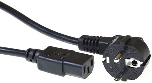 Netsnoer CEE 7/7 male - C13 zwart 2.5 meter ACT kabel