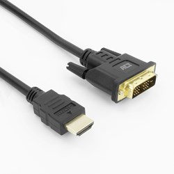 HDMI naar DVI kabel 18+1 pin M/M zwart 2 meter ACT