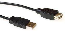 USB 2.0 kabel M/V zwart 1.8 meter