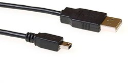 USB 2.0 kabel A male - USB mini B5 male 3 meter