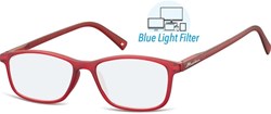 Leesbril +2.50 dpt met blauw licht filter rood