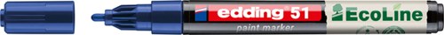 Lakmarker edding 51 EcoLine blauw permanent 1-2mm 10 stuks