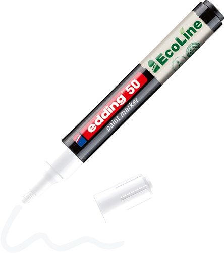 Lakmarker edding 50 EcoLine wit 2-3mm 10 stuks-2