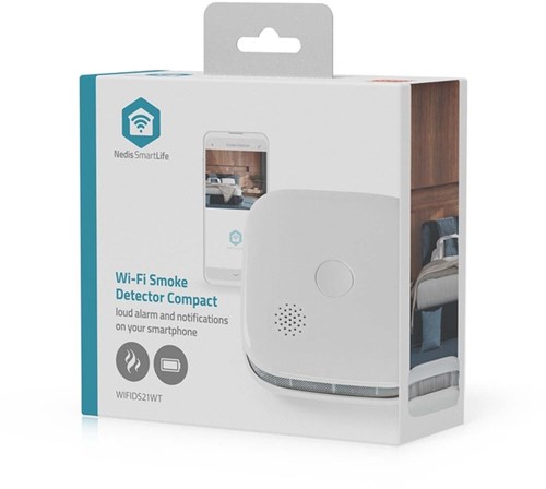 Rookmelder Nedis Smartlife Wifi 10 jaar sensor wit-2