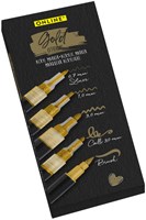 Acrylmarker Online lettering 5 breedtes goud met elegante glans zwart