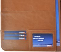 Schrijfmap A4 DESQ kunstleder bruin met luxe uitstraling-2