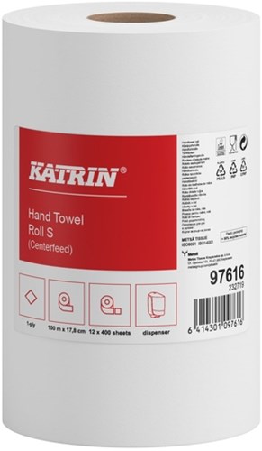 Poetspapier Katrin Plus klein 1-laags wit 400 vellen