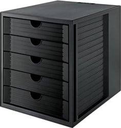 Han ladenblok Systembox Karma, met 5 gesloten laden, eco-zwart