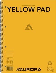 Aurora Yellow Pad collegeblok, ft A4, 160 bladzijden, gerecycleerd papier, gelijnd