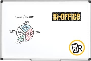 Magnetisch Whiteboard 150x100 Aluminium Frame Bi-Office Maya-2