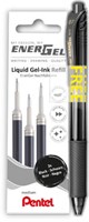 Gelschrijvervulling Pentel LR7 Energel met gratis gelpen medium zwart blister à 3 stuks