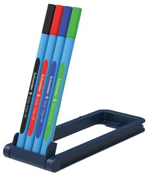 Schneider balpen Slider Edge, extra breed, geassorteerde kleuren, opstelbare doos van 4 stuks-2
