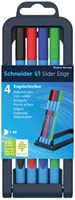 Schneider balpen Slider Edge, extra breed, geassorteerde kleuren, opstelbare doos van 4 stuks
