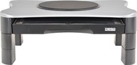 Monitorstandaard met draaiplateau en 2 lades zilver zwart Desq voor schermen tot 15 kg grijs