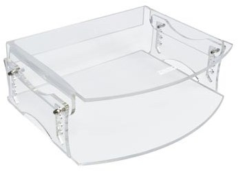 Monitorstandaard transparant in hoogte verstelbaar 50-105mm Desq