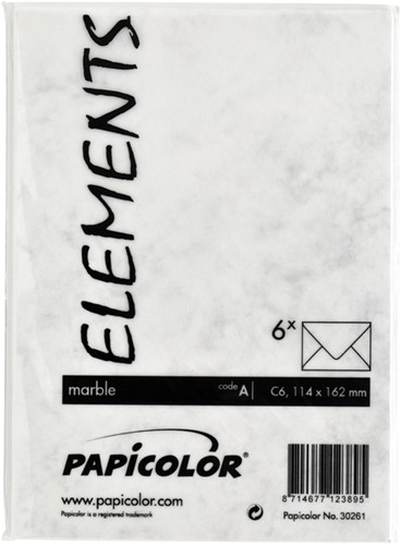 Envelop C6 114x162mm Marble grijs-3