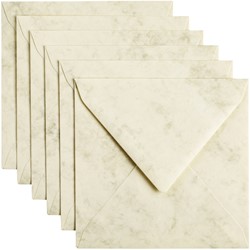 Envelop 140x140mm Marble Ivoor