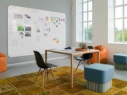 Whiteboardwand 294x198cm met ronde hoeken Chameleon Visuwall
