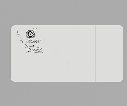 Whiteboardwand 392x198cm met ronde hoeken Visuwall emaillelaag in wit-3
