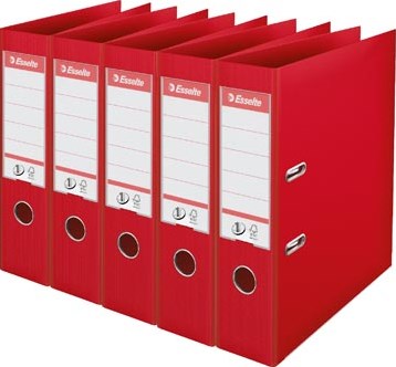 Esselte ordner 2 rings PP 75 mm rood 5 stuks