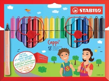 Stabilo viltstift Cappi etui van 18 stuks